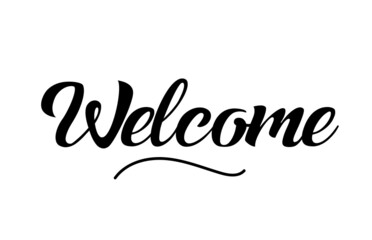 Welcome hand written text word for design. Can be used for a logo