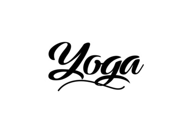 Yoga hand written text word for design. Can be used for a logo