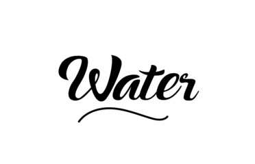 Water hand written text word for design. Can be used for a logo