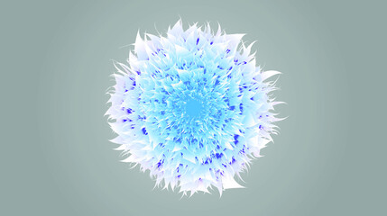 Modern floral art - Vector composition of ball shaped blue flower for wedding decoration, Valentine's Day, Mother's Day, sale and other events. Isolated on gray background. EPS8