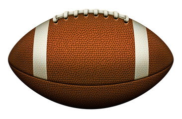 A Striped American Football with Laces On Top Edge