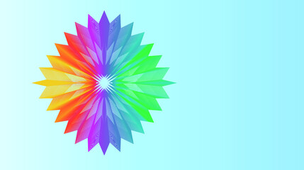 Blue background. Colorful geometric slices. Vector design EPS8