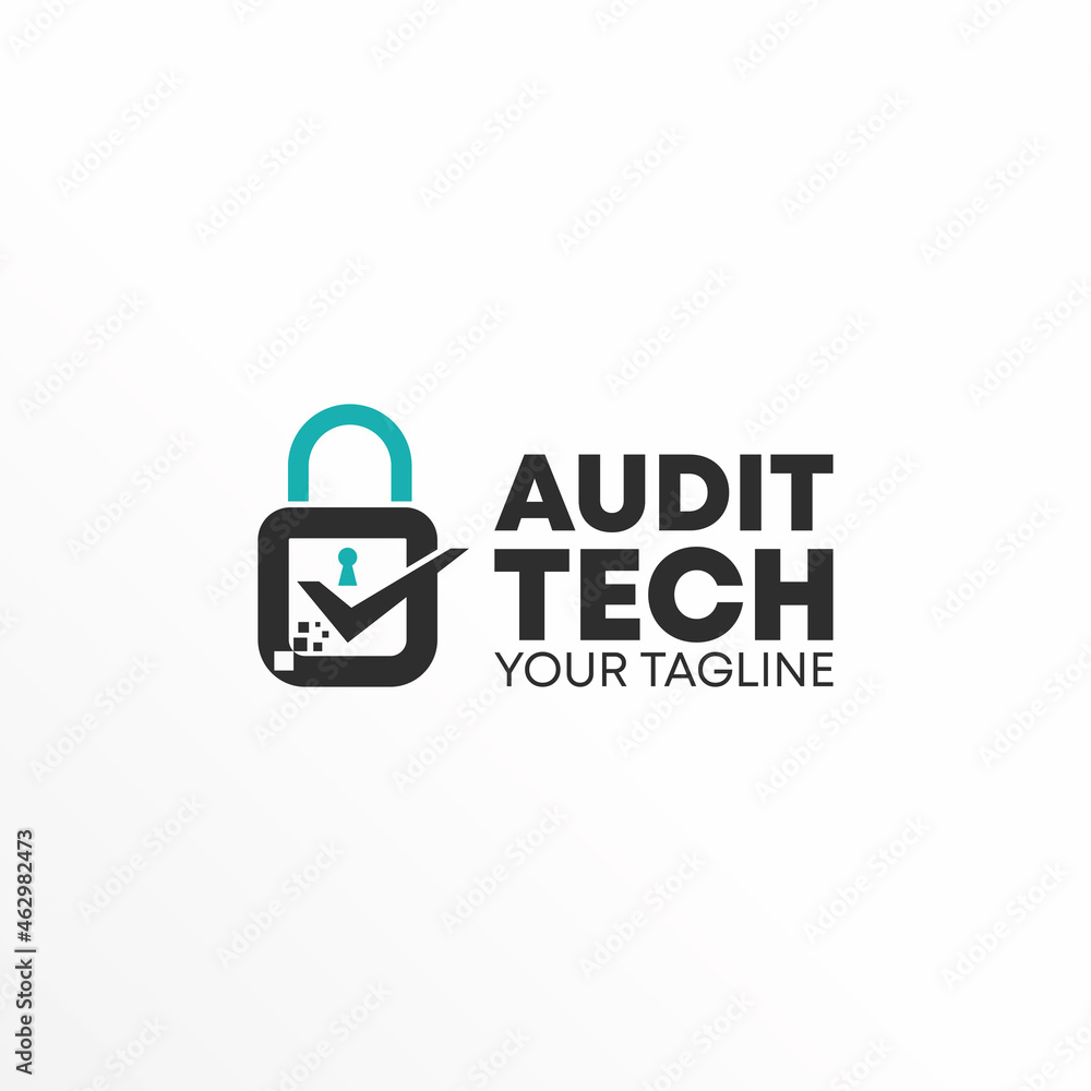 Aufkleber simple and unique padlock and checklist image graphic icon logo design abstract concept vector stock
