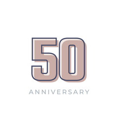 50 Year Anniversary Celebration Vector. Happy Anniversary Greeting Celebrates Template Design Illustration