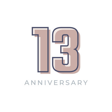 13 Year Anniversary Celebration Vector. Happy Anniversary Greeting Celebrates Template Design Illustration