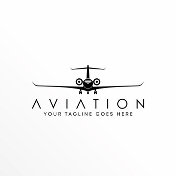 Aircraftor plane in Flight or flying image graphic icon logo design abstract concept vector stock. Can be used as a symbol related to aviation or transportation.