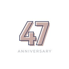 47 Year Anniversary Celebration Vector. Happy Anniversary Greeting Celebrates Template Design Illustration