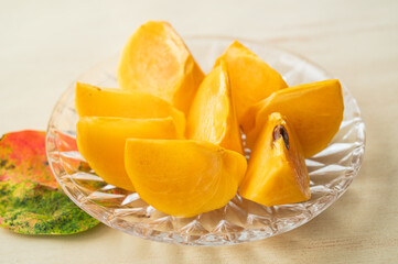 カットした太秋柿