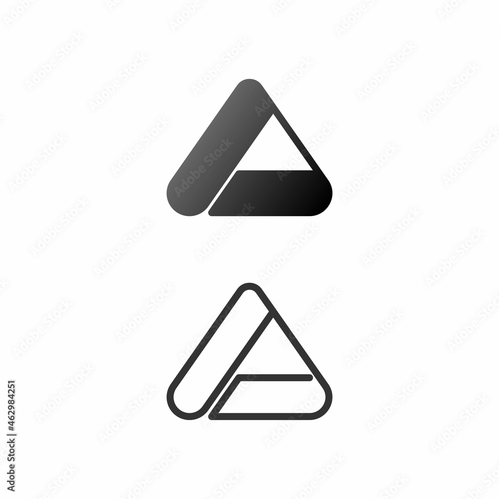 Poster letter a font in triangle unique and attractive image graphic icon logo design abstract concept vect