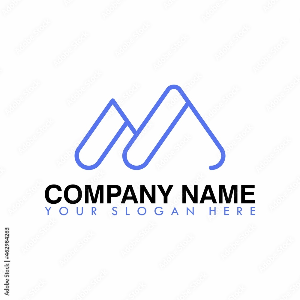 Poster letter m font in line out unique and attractive image graphic icon logo design abstract concept vect