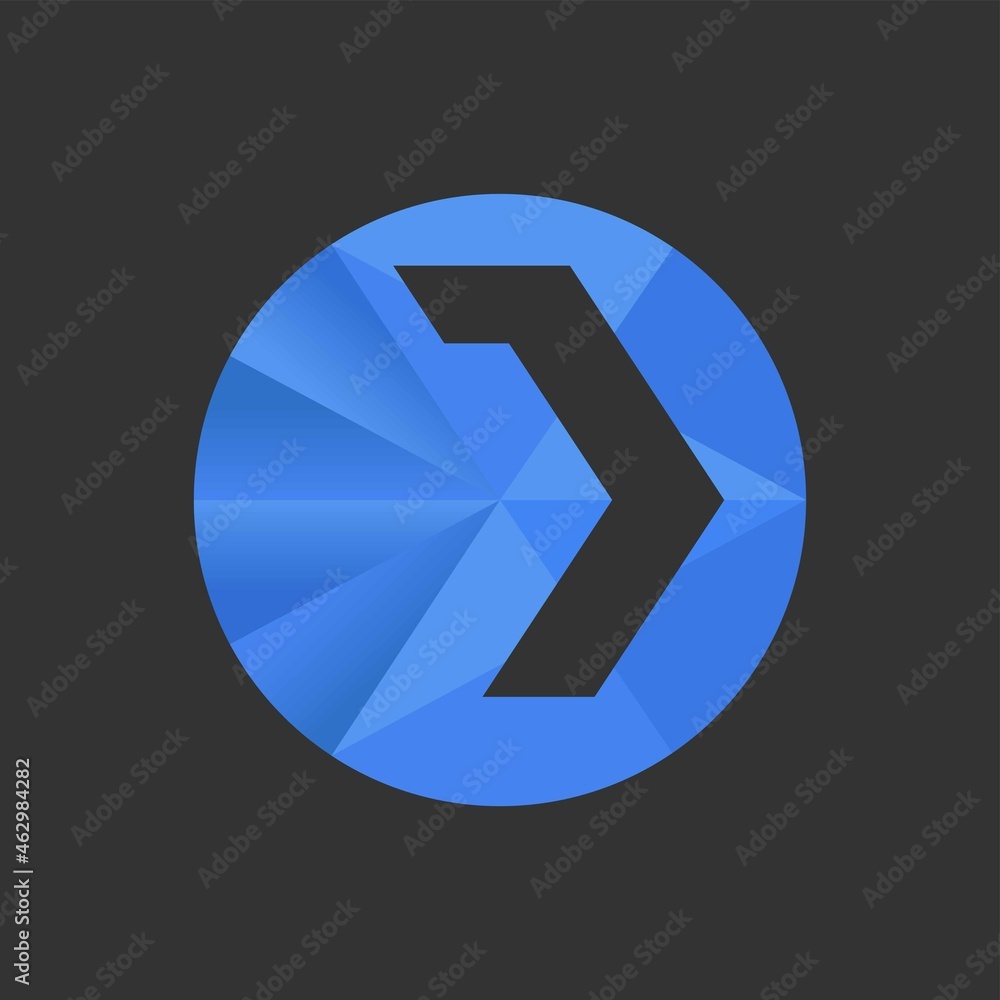 Poster circle blend of blue with letter d font image graphic icon logo design abstract concept vector stock