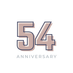 54 Year Anniversary Celebration Vector. Happy Anniversary Greeting Celebrates Template Design Illustration