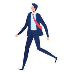 elegant businessman walking