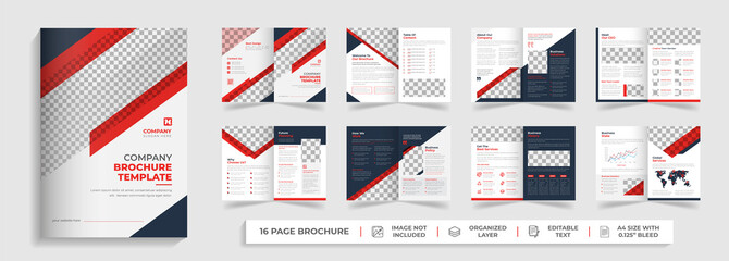 corporate modern bifold business proposal business brochure annual report template design  - obrazy, fototapety, plakaty