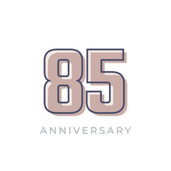 85 Year Anniversary Celebration Vector. Happy Anniversary Greeting Celebrates Template Design Illustration