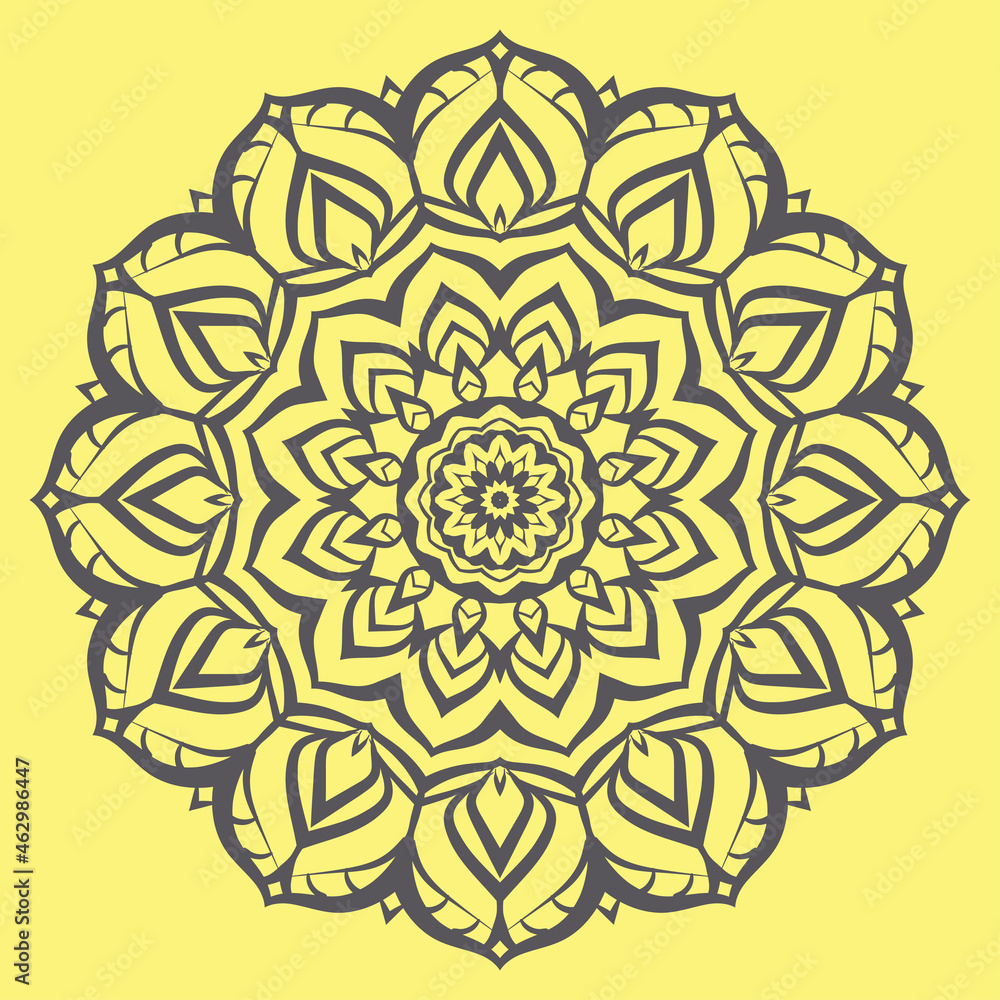 Poster abstract mandala art with youth and soft color circular decoration for web or print vector design el