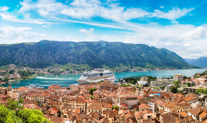 Panorama of Kotor in Montenegro