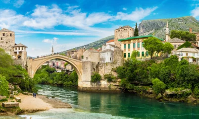 Papier Peint photo autocollant Stari Most The Old Bridge in Mostar