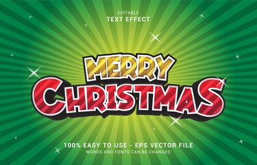 editable text effect, Merry Christmas style