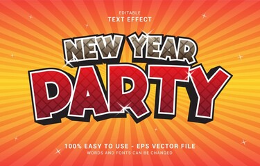 editable text effect, Happy New Year Party style