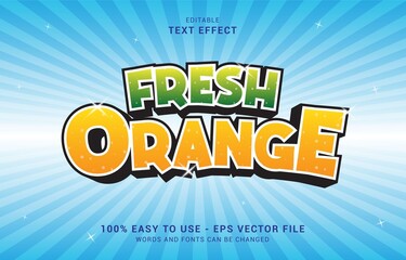 editable text effect, Fresh Orange style