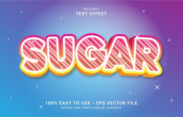 editable text effect, Sweet Sugar style