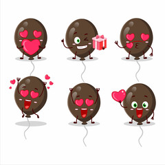 Brown balloons cartoon character with love cute emoticon