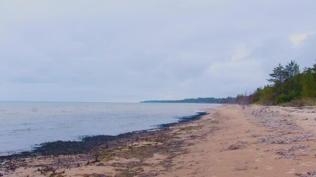 Lake Superior beach in the fall from the Upper Peninsula of Michigan