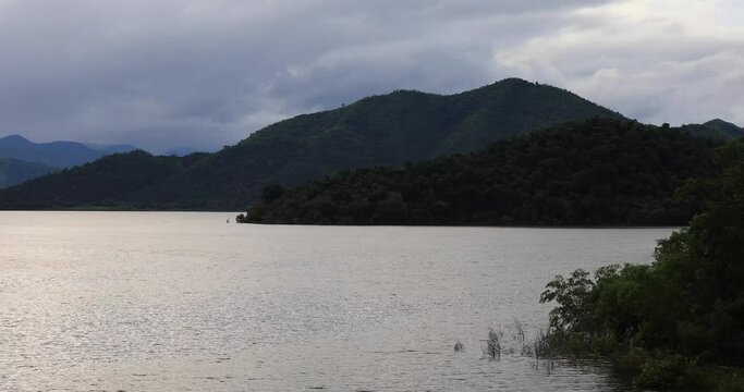 Beautiful Scenic View of Kaeng Krachan National Park and Reservoir in Thailand.
