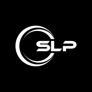 SLP letter logo design with black background in illustrator, vector logo modern alphabet font overlap style. calligraphy designs for logo, Poster, Invitation, etc.