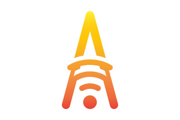 simple letter A wifi logo