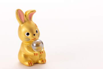 うさぎ年の年賀素材、占う兎