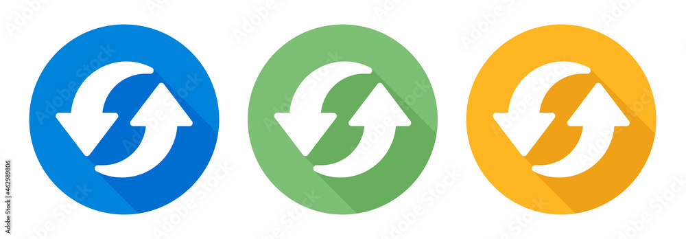 Poster change icon on circle design.
