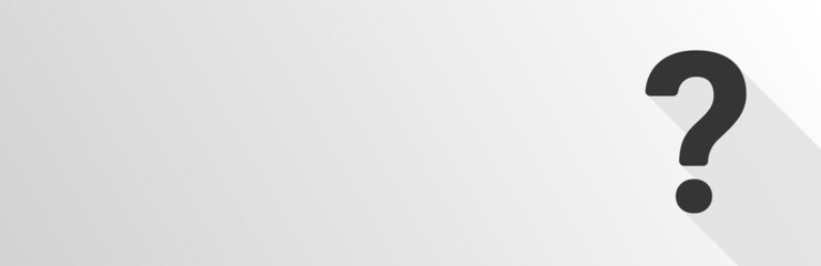 Question mark icon white banner background