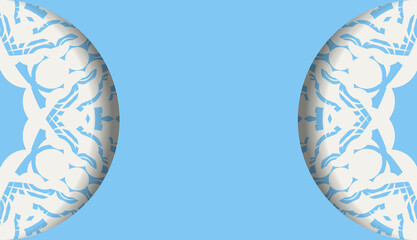 Blue banner with Greek white ornaments and place for your text
