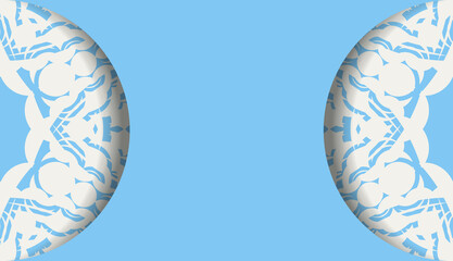 Blue banner with Greek white ornaments and place for your text