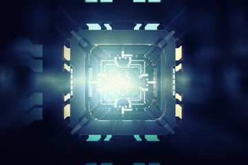 Obraz premium Technology and innovation concept . Mixed media