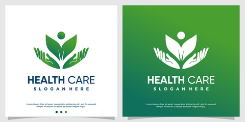 Health care logo template modern concept Premium Vector - obrazy, fototapety, plakaty