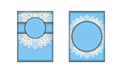Blue color card with Indian white pattern for your congratulations.