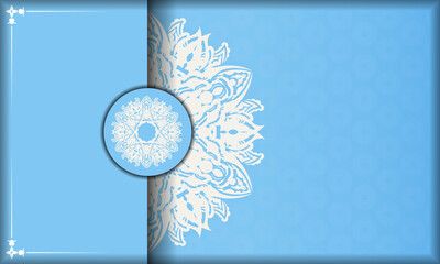 Baner of blue color with vintage white ornament for design under your text