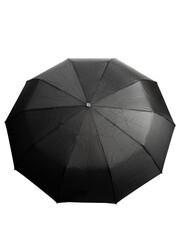 black umbrella from rain on isolated white background