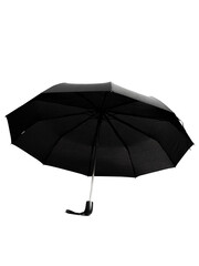 black umbrella from rain on isolated white background