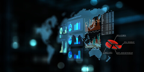 Business graph and trade monitor