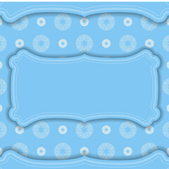 Baner in blue with Greek white pattern and a place under the logo