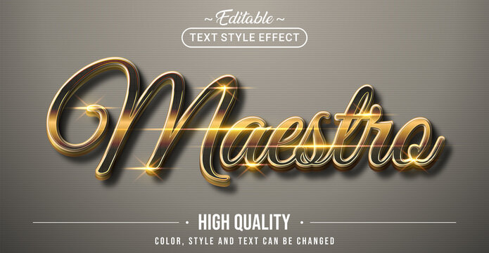 Editable text style effect - Maestro text style theme.