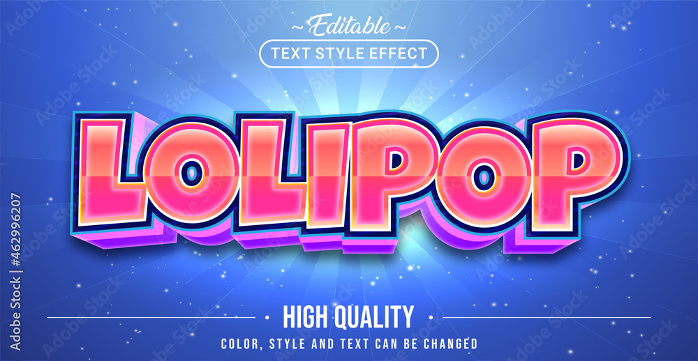 Poster Editable text style effect - Lolipop text style theme.