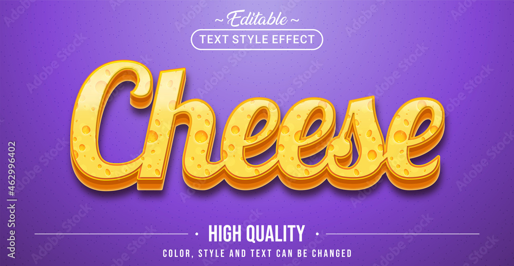 Poster editable text style effect - cheese text style theme.