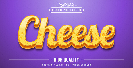 Editable text style effect - Cheese text style theme.