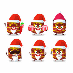 Santa Claus emoticons with red round gift cartoon character