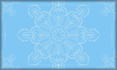 Blue banner with Greek white ornaments and space for logo or text